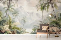 Tranquil tropical mountain wall decor
