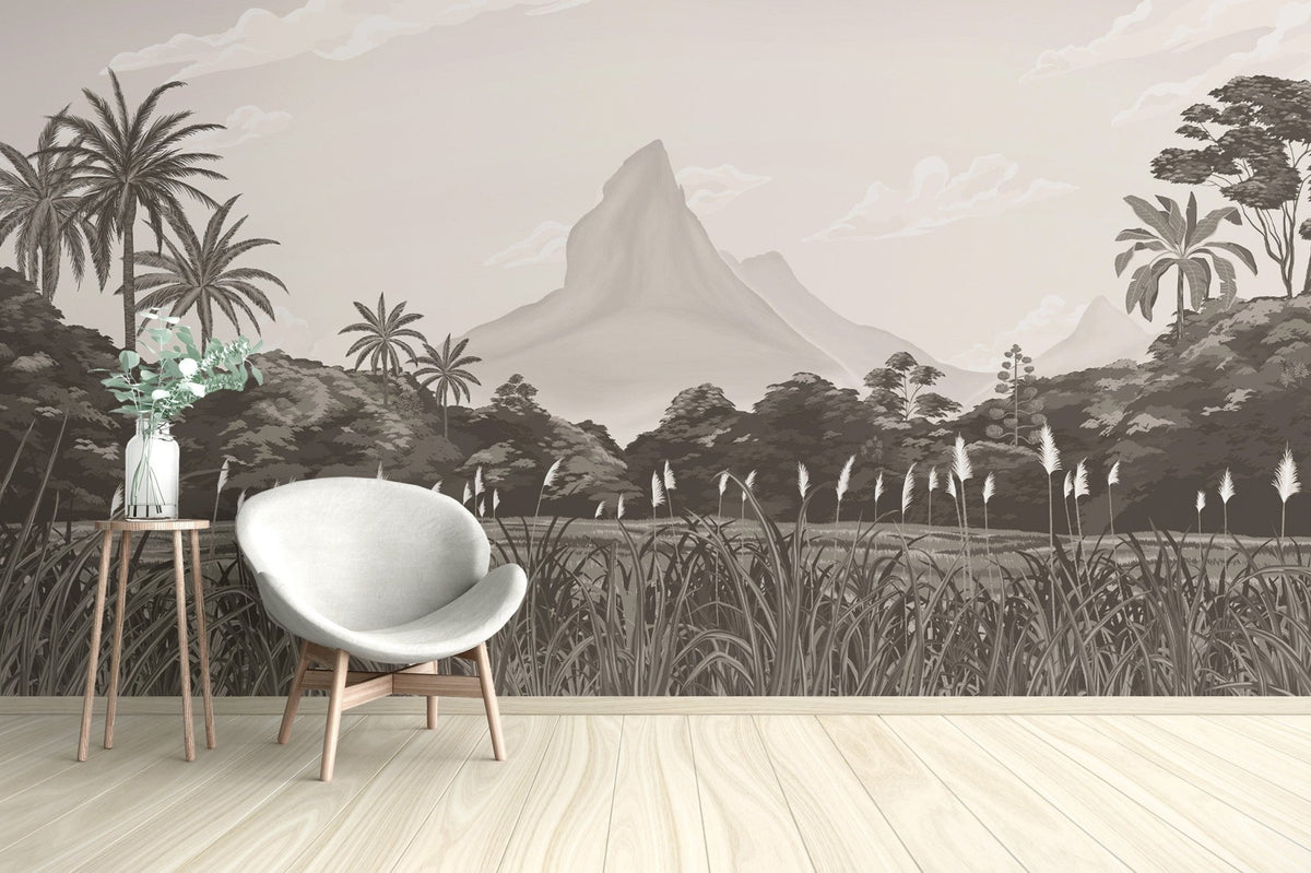 Nature-inspired tropical mountain backdrop A694
