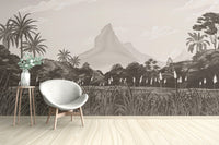 Nature-inspired tropical mountain backdrop A694
