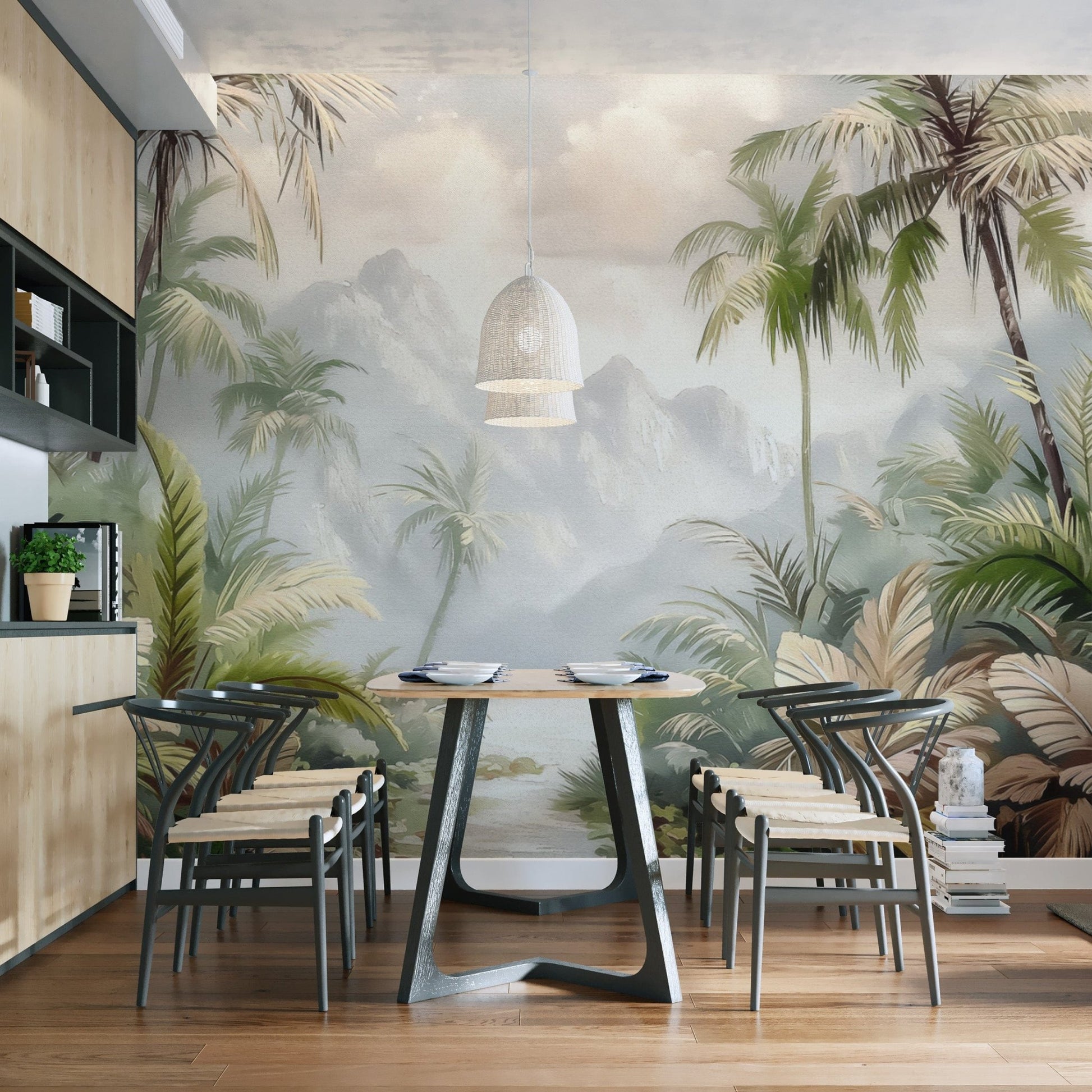 Tropical peaks and greenery wallpaper
