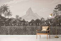 Sepia-toned mountain wallpaper for walls
 A694