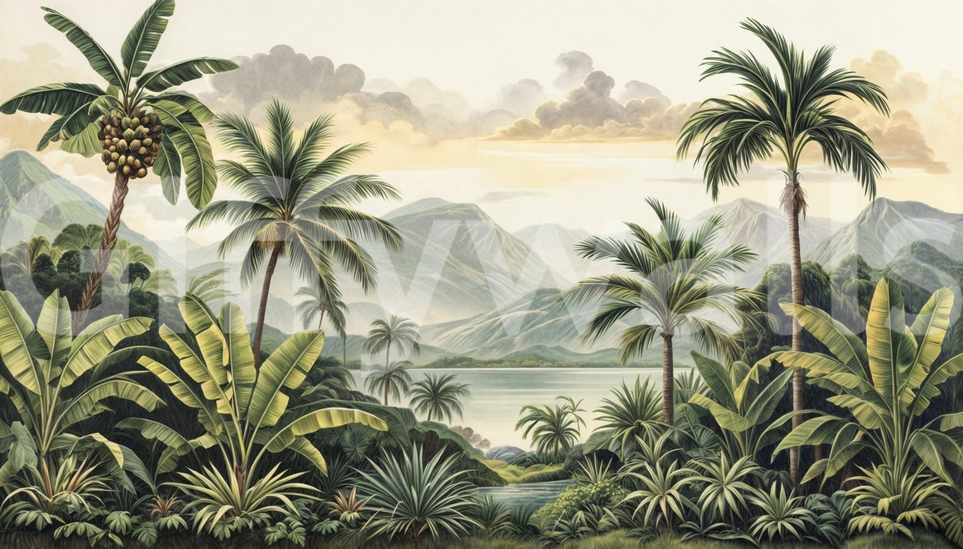 The design is non-realistic and interpretive.

