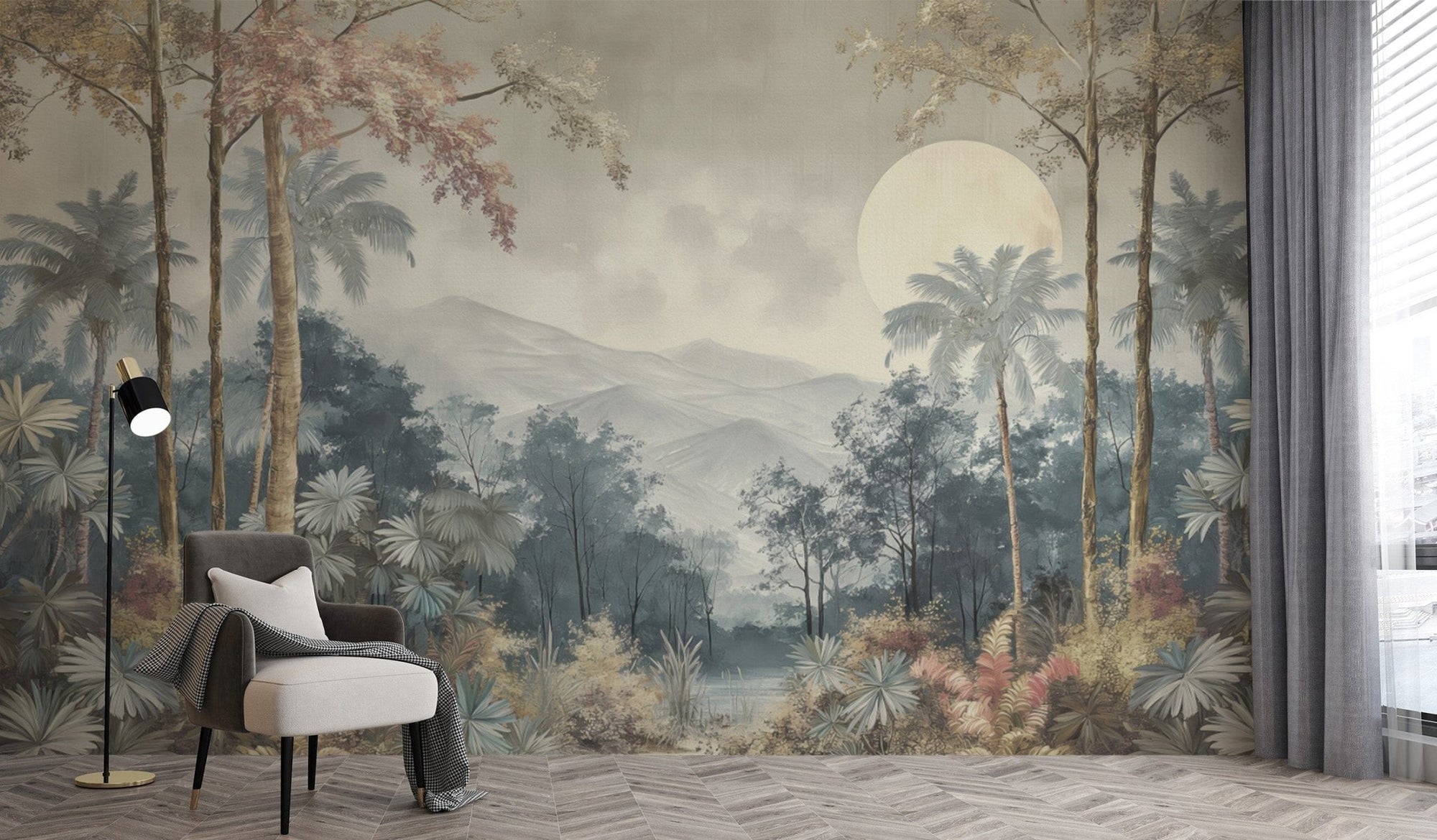 Tropical nature landscape wall mural D130
