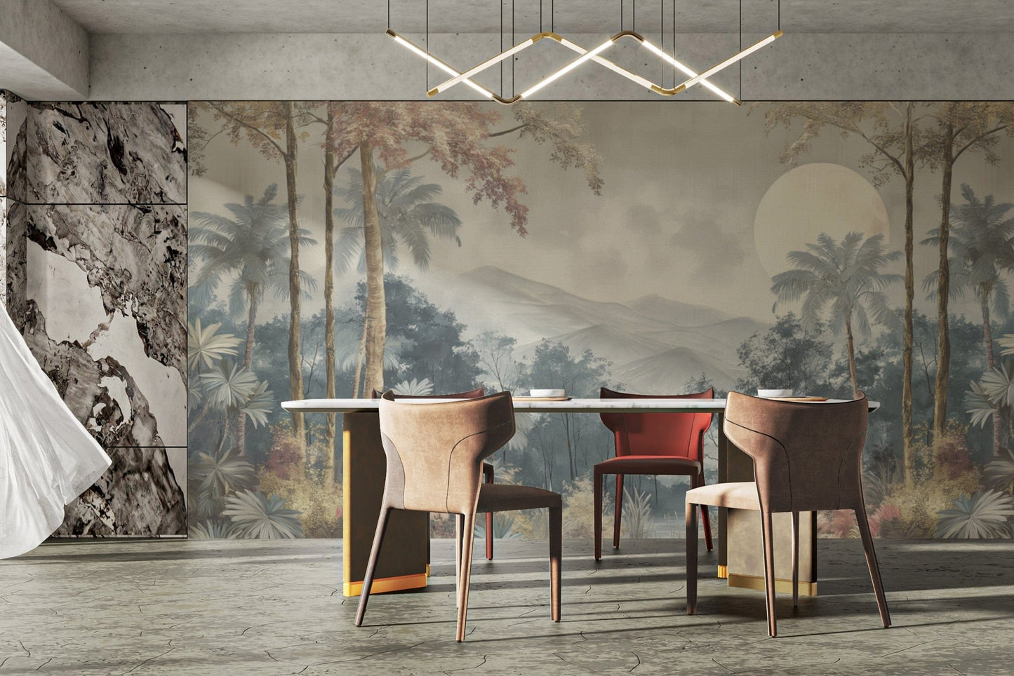 Exotic jungle landscape wall mural
