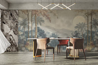 Exotic jungle landscape wall mural
