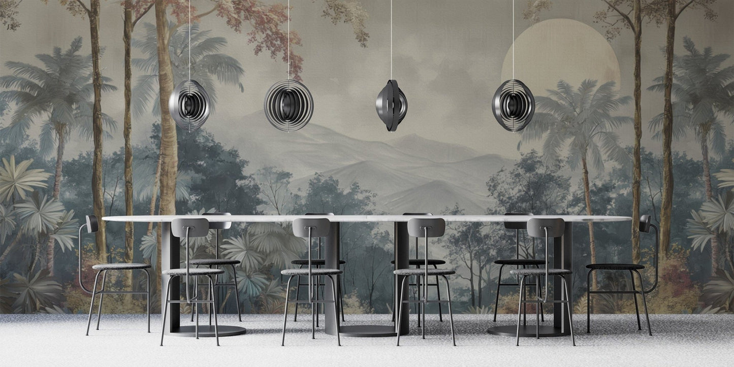 Vibrant tropical mountain wallpaper
