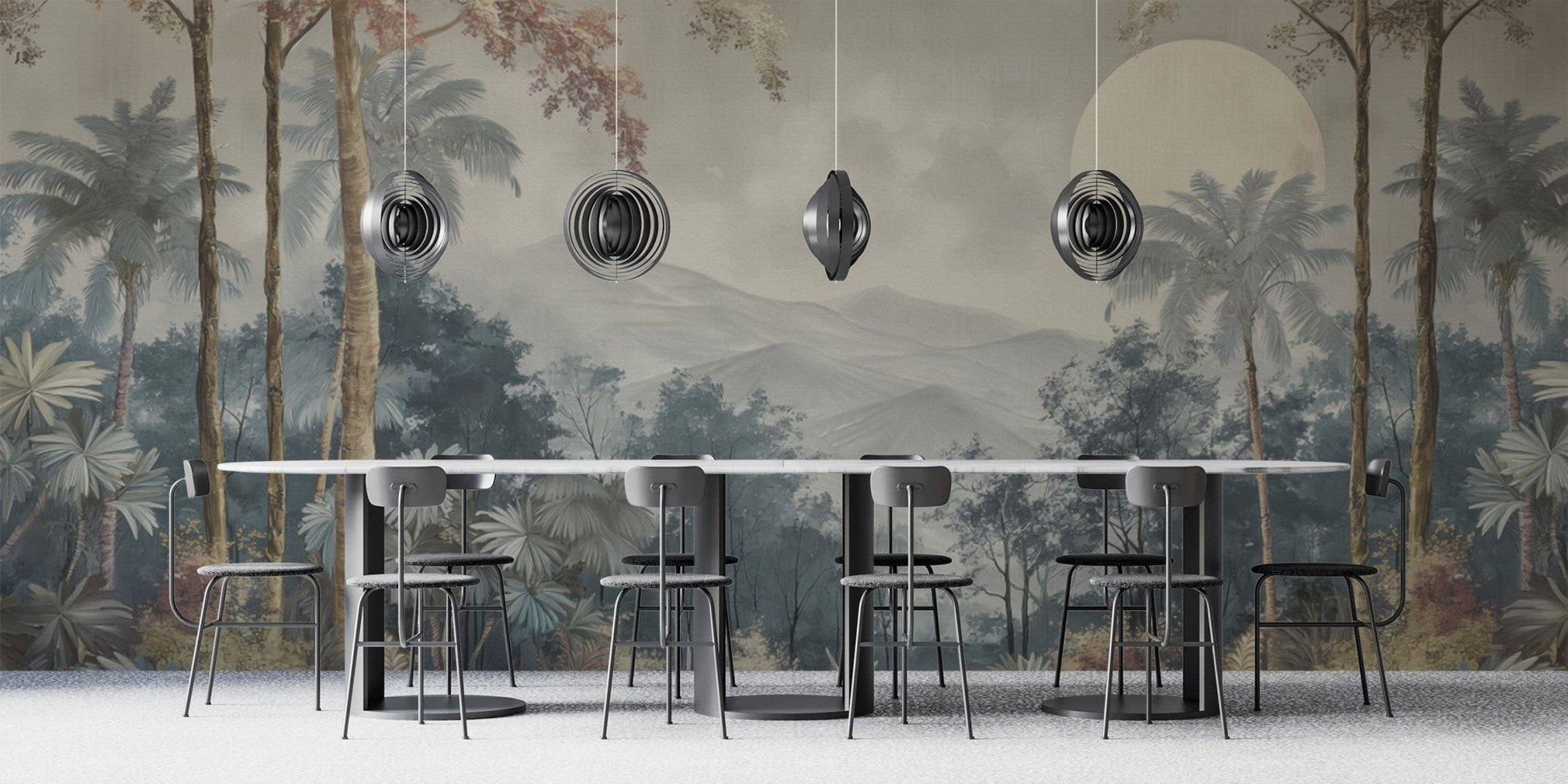 Vibrant tropical mountain wallpaper
