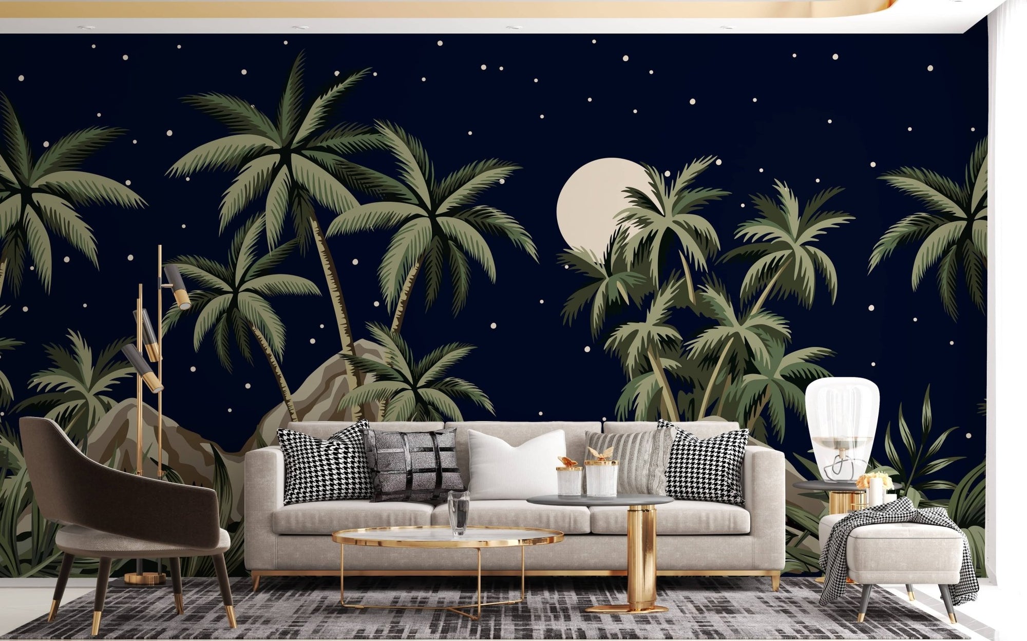Tropical Night Sky Wallpaper Mural A271