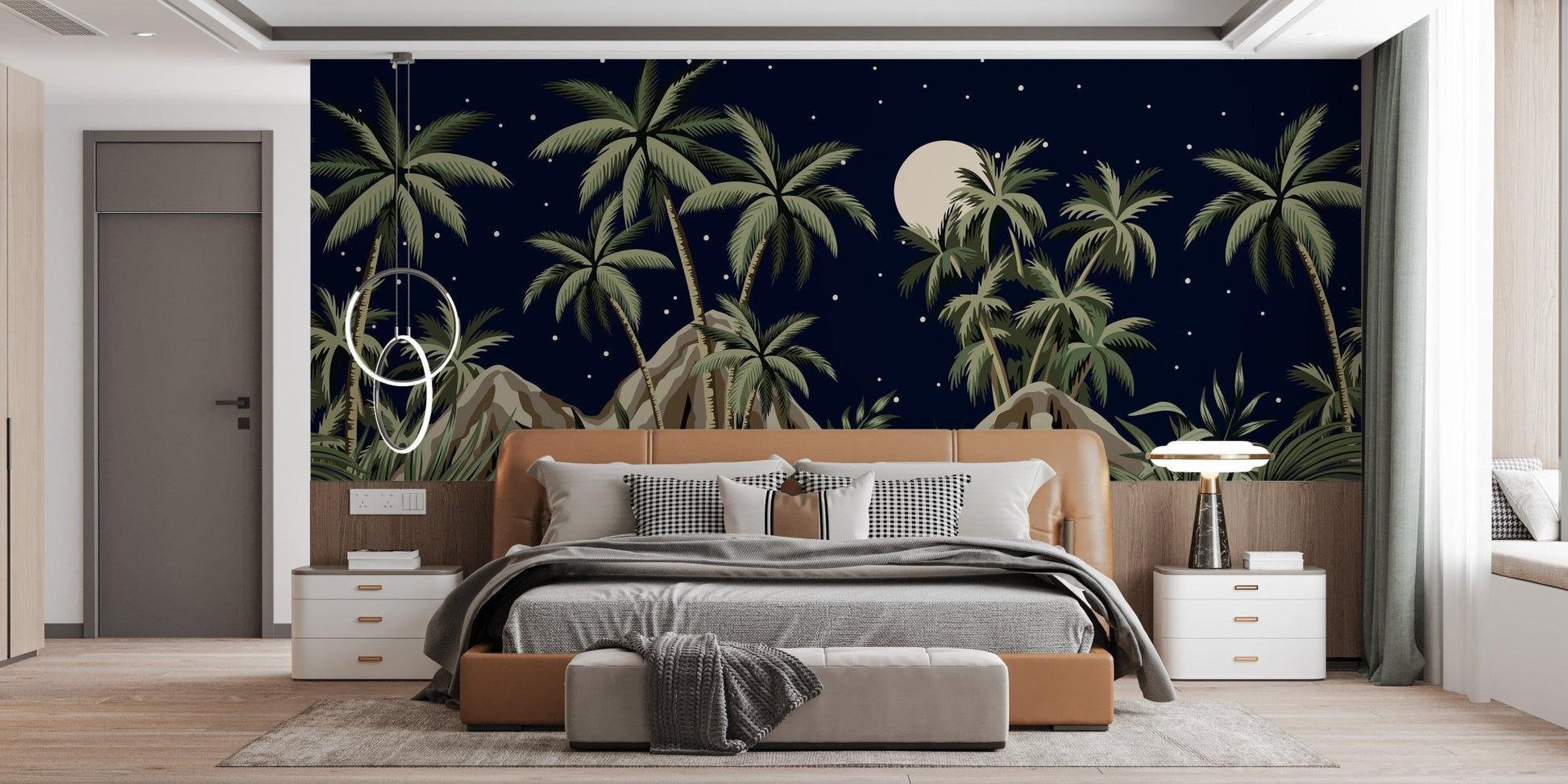 Tropical Night Sky Wallpaper Mural - Giffywalls