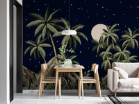 Tropical night sky wallpaper mural for walls