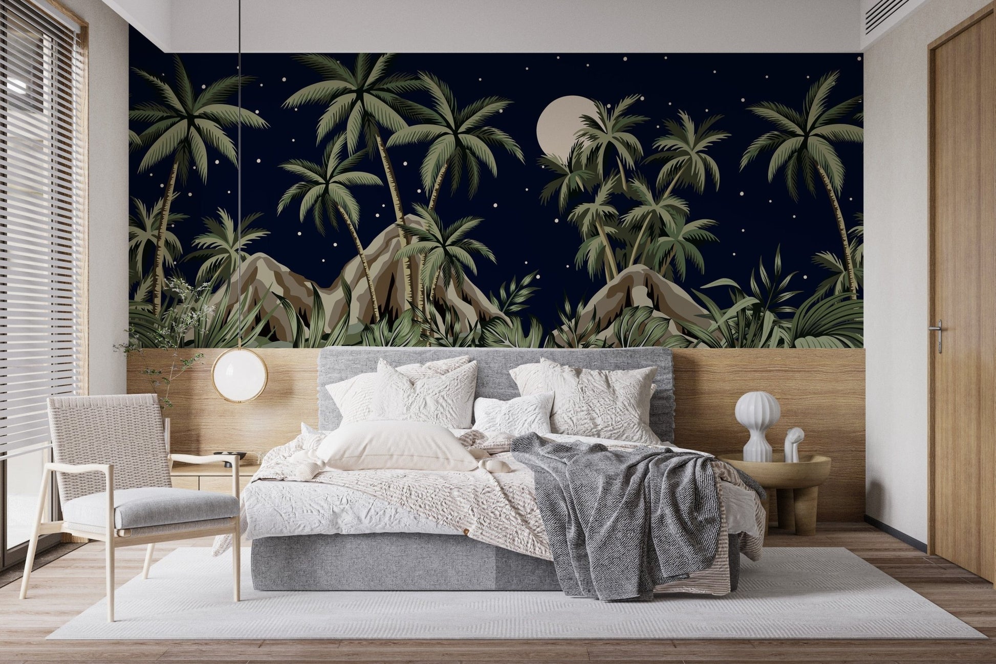 Tropical Night Sky Wallpaper Mural - Giffywalls