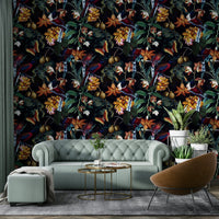 Exotic tropical wallpaper depicting a serene night