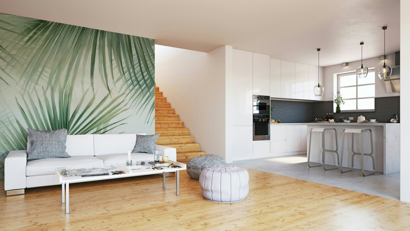 Vibrant tropical leaves wallpaper for walls

