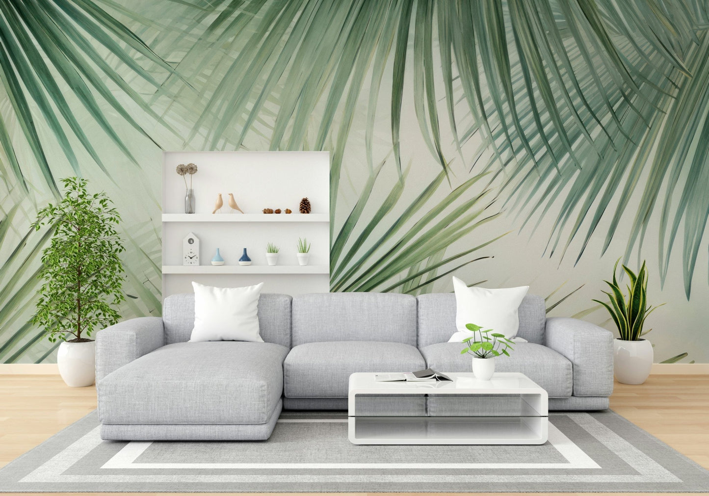 Easy-install tropical oasis wall mural, GD1135