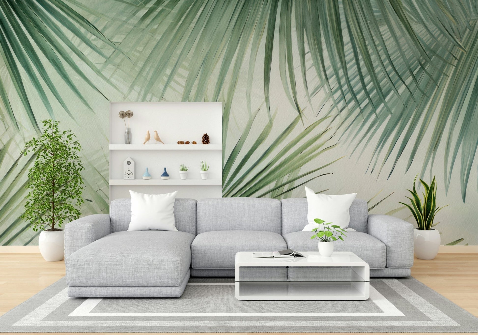 Easy-install tropical oasis wall mural, GD1135