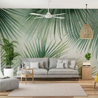 Close-up of tropical foliage mural texture, GD1135