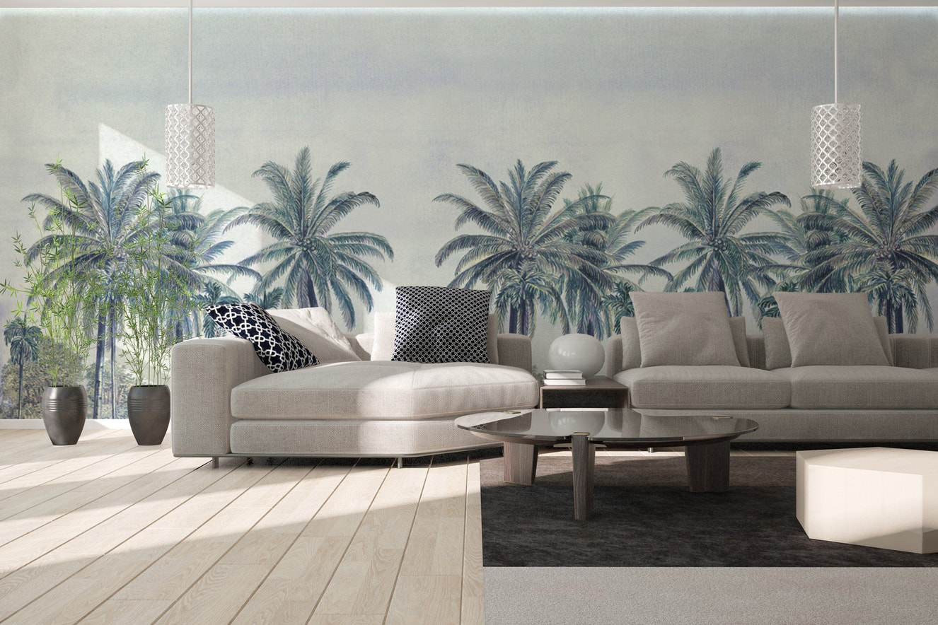 Tropical palm tree wallpaper mural
