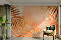 High-quality image of the tropical palm grove mural

