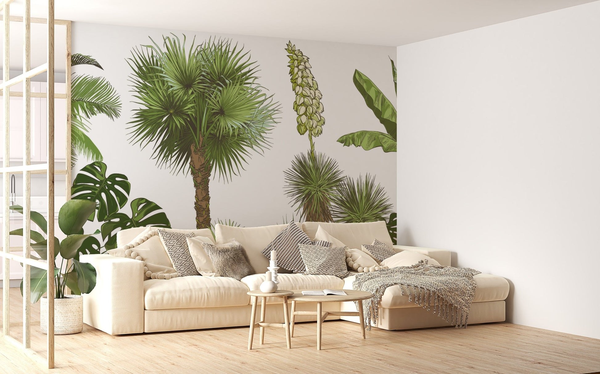 Tropical palm tree forest wallpaper design A672
