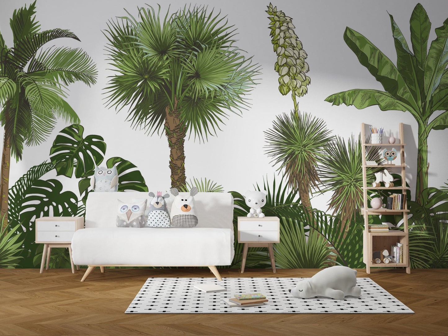 Lush tropical vibe with forest wall murals A672
