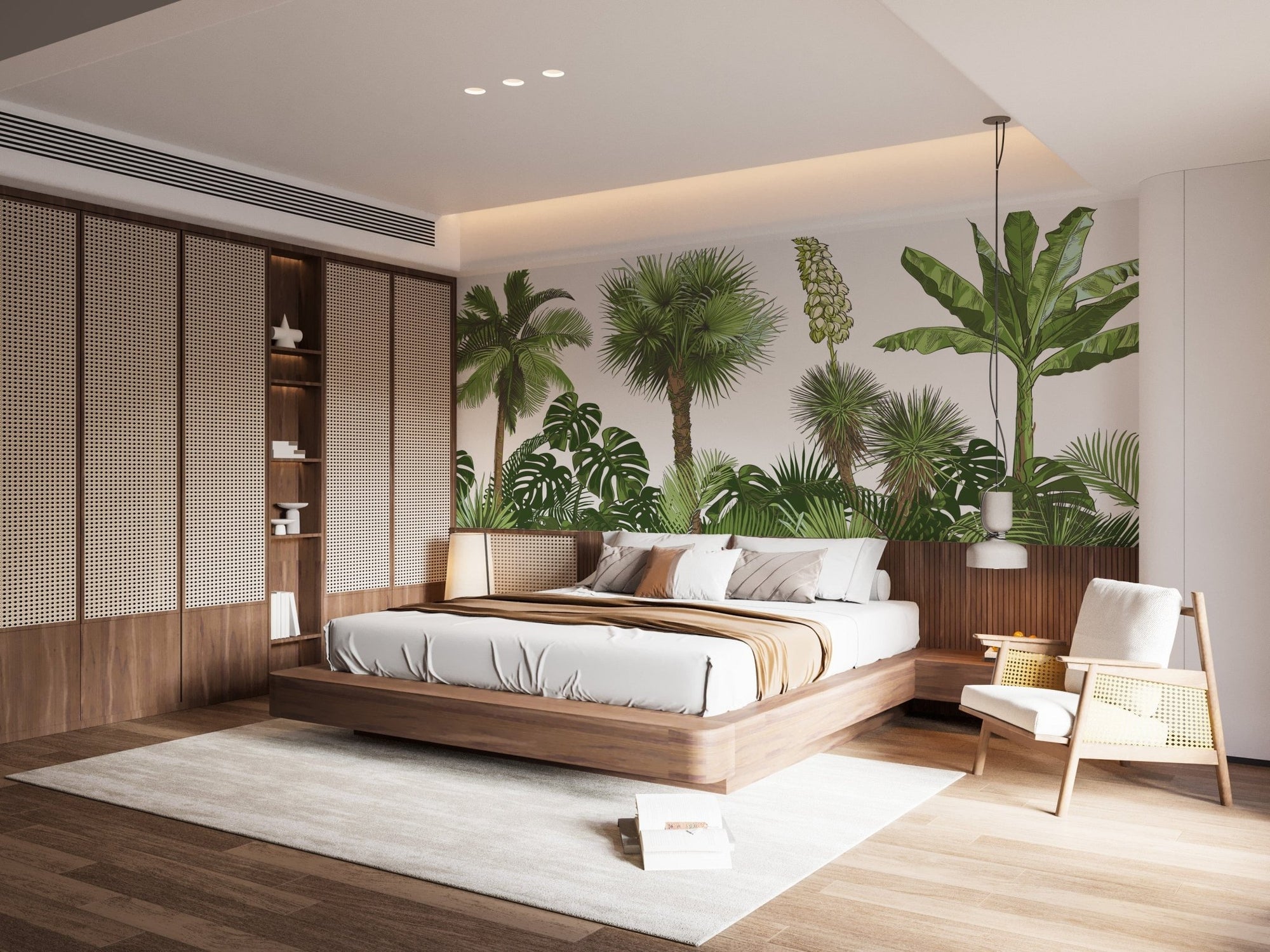 Lush green forest palm tree wallpaper murals A672
