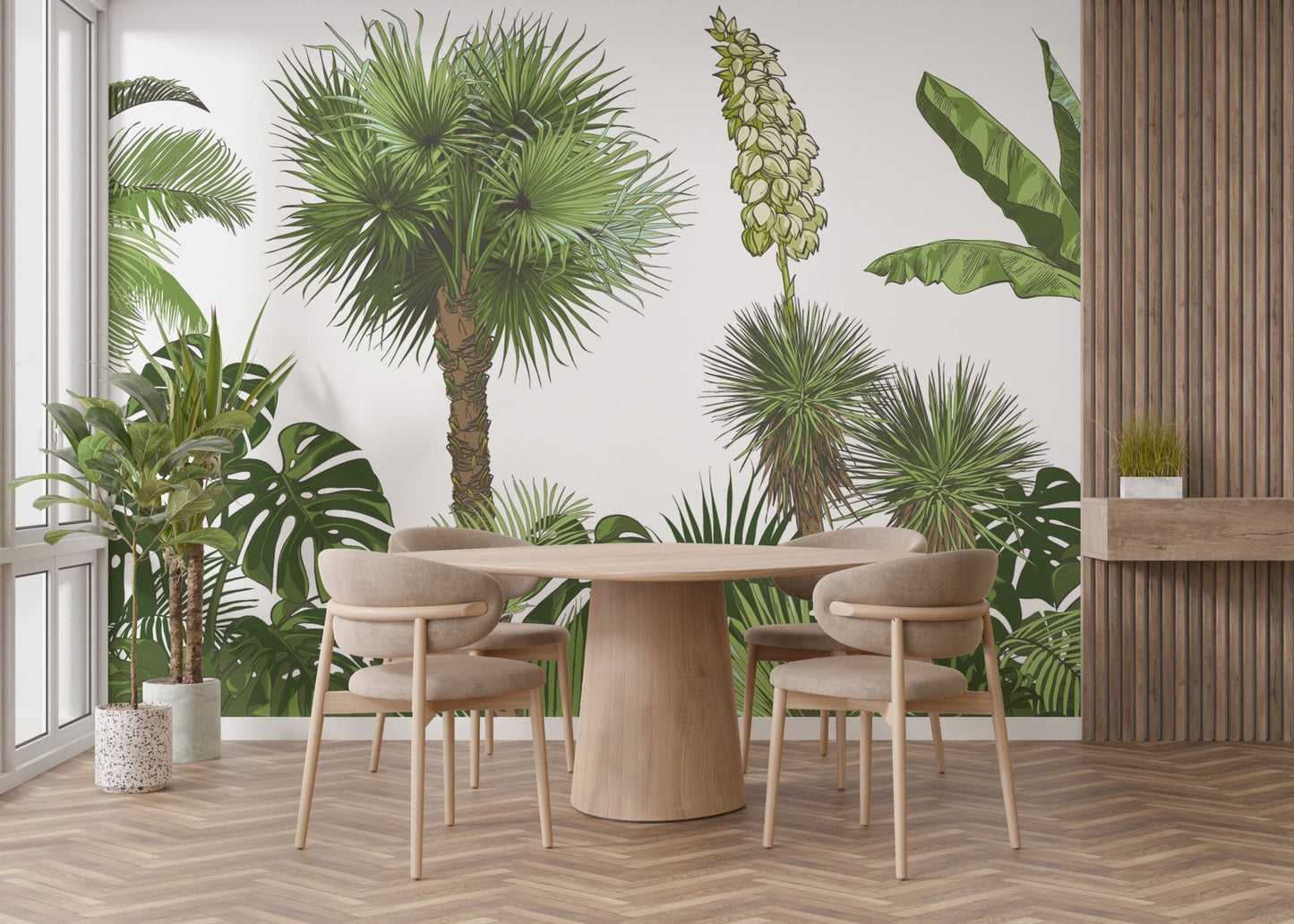 Palm tree murals with a lush green vibe
 A672