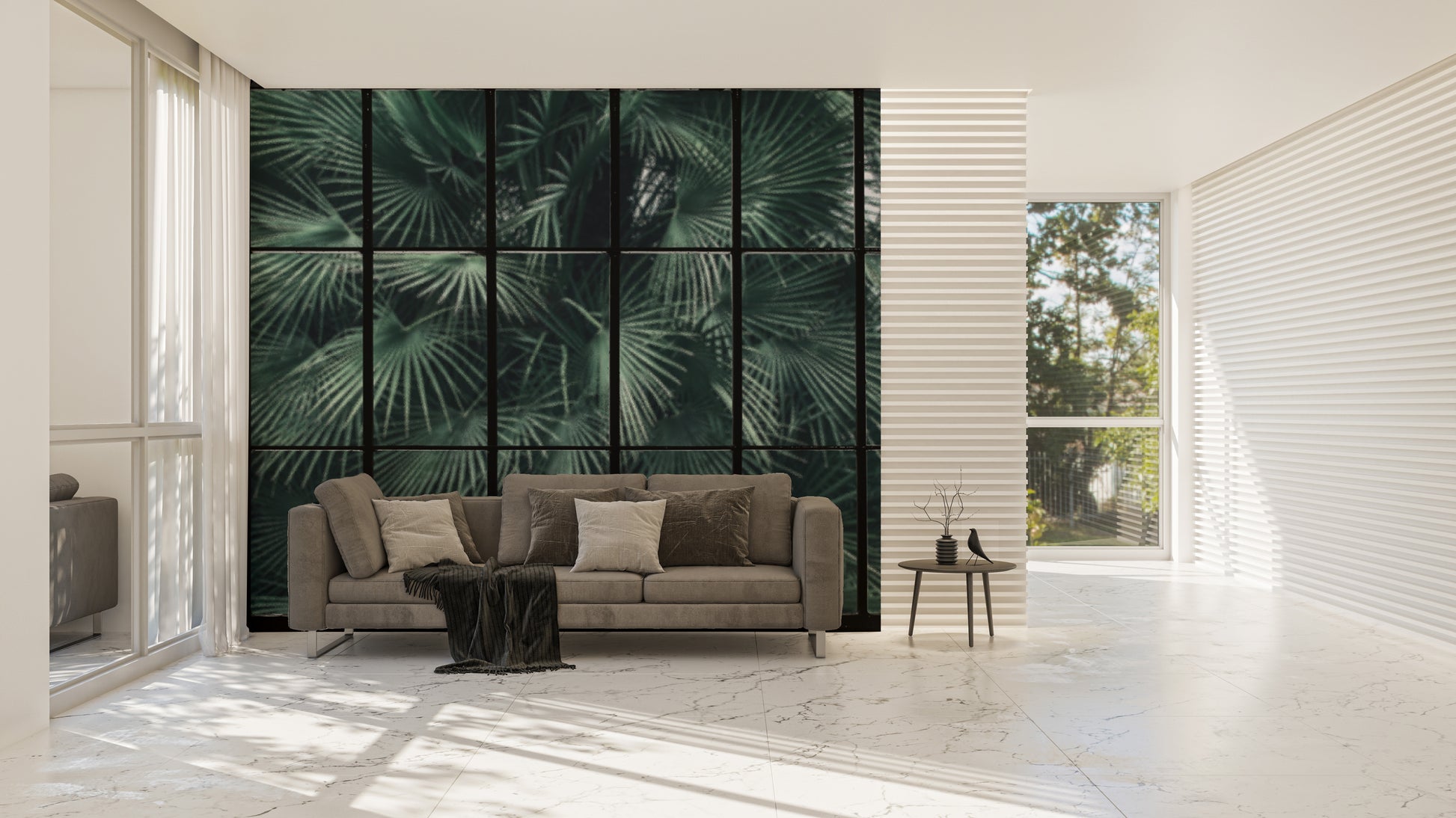 Leaf pattern tropical wall mural
