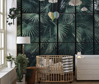 Palm leaf window mural for walls

