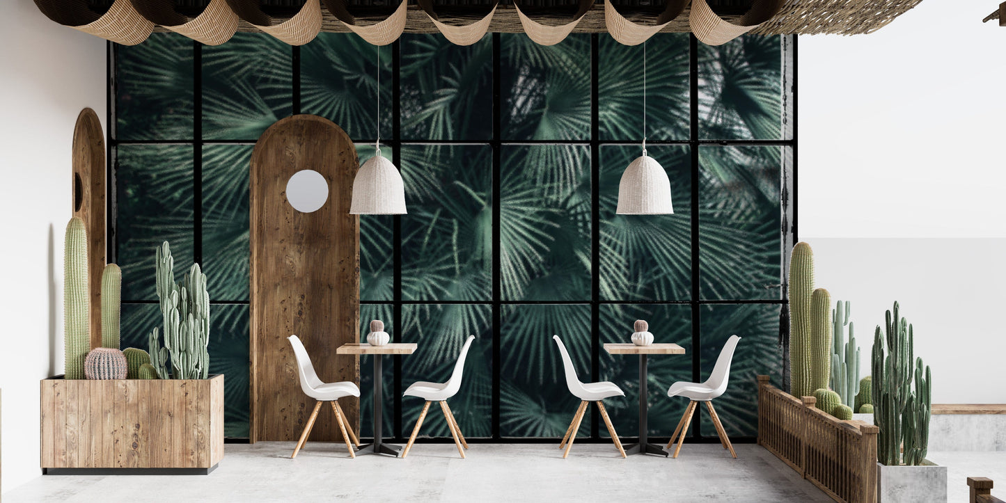 Nature-inspired leaf wallpaper mural
