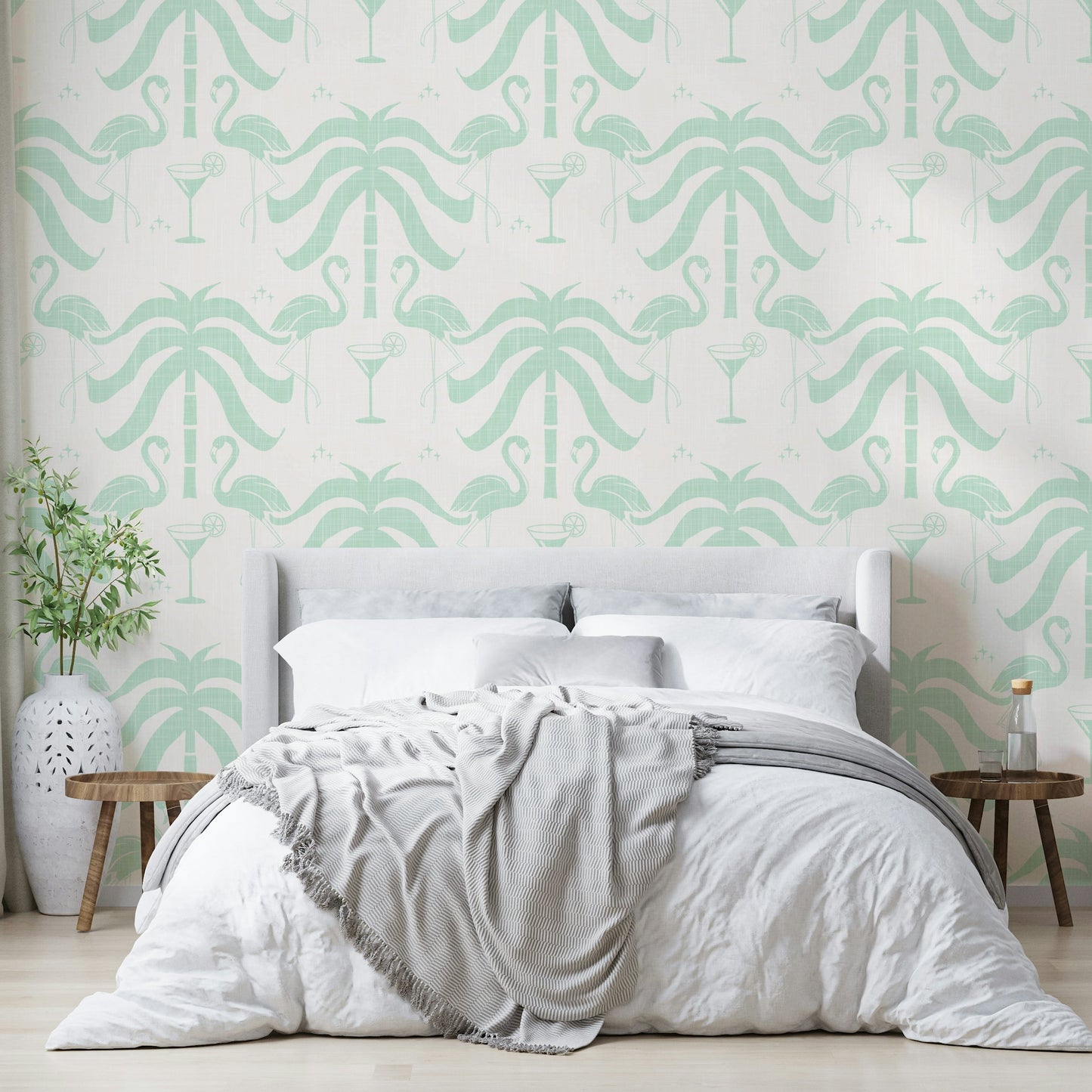 The colors are soft, muted tones of beige, aqua, green, and pink. GD3623


