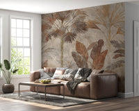 Tropical Palms Terracotta Fresco Wall MuralGD9153