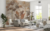 Tropical Palms Terracotta Fresco Wall MuralGD9153