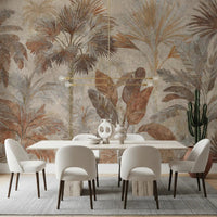 Tropical Palms Terracotta Fresco Wall MuralGD9153