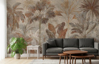 Tropical Palms Terracotta Fresco Wall MuralGD9153