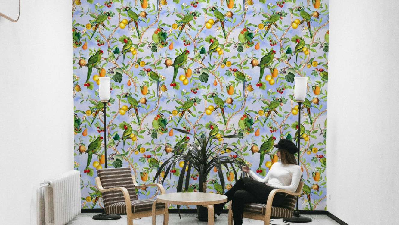 Nature-inspired tropical bird wall art design

