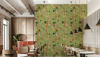 Colorful tropical bird wallpaper for bold, nature-inspired rooms


