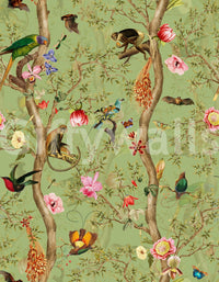 Bold Tropical Paradise Birds 4 mural for feature walls


