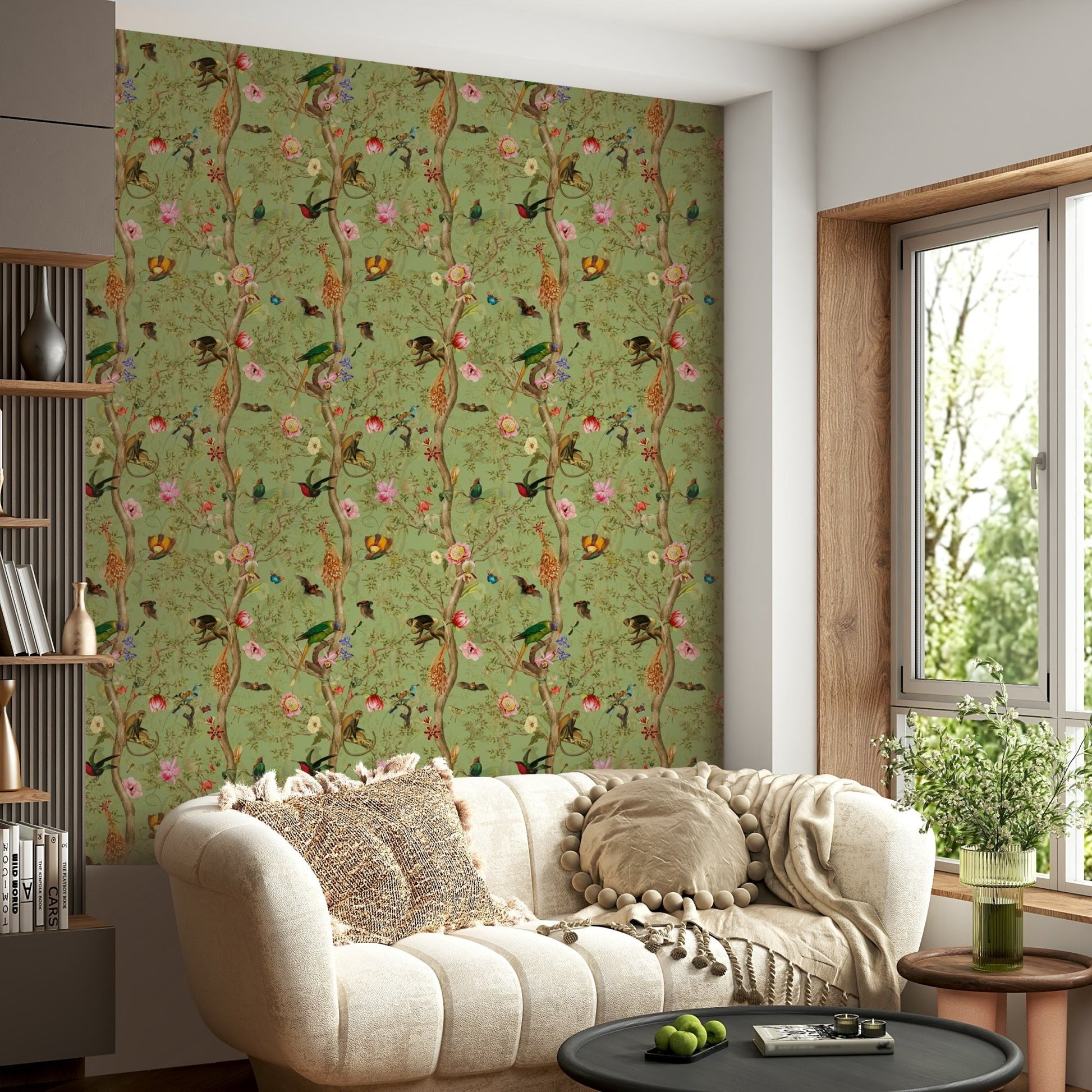 Tropical Paradise Birds 4 wallpaper for modern living rooms

