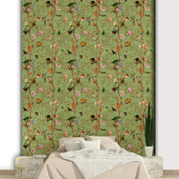 Stunning bird and foliage wallpaper for a tropical vibe

