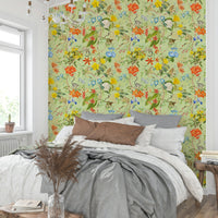 Exotic tropical beach scene with tropical foliage wallpaper

