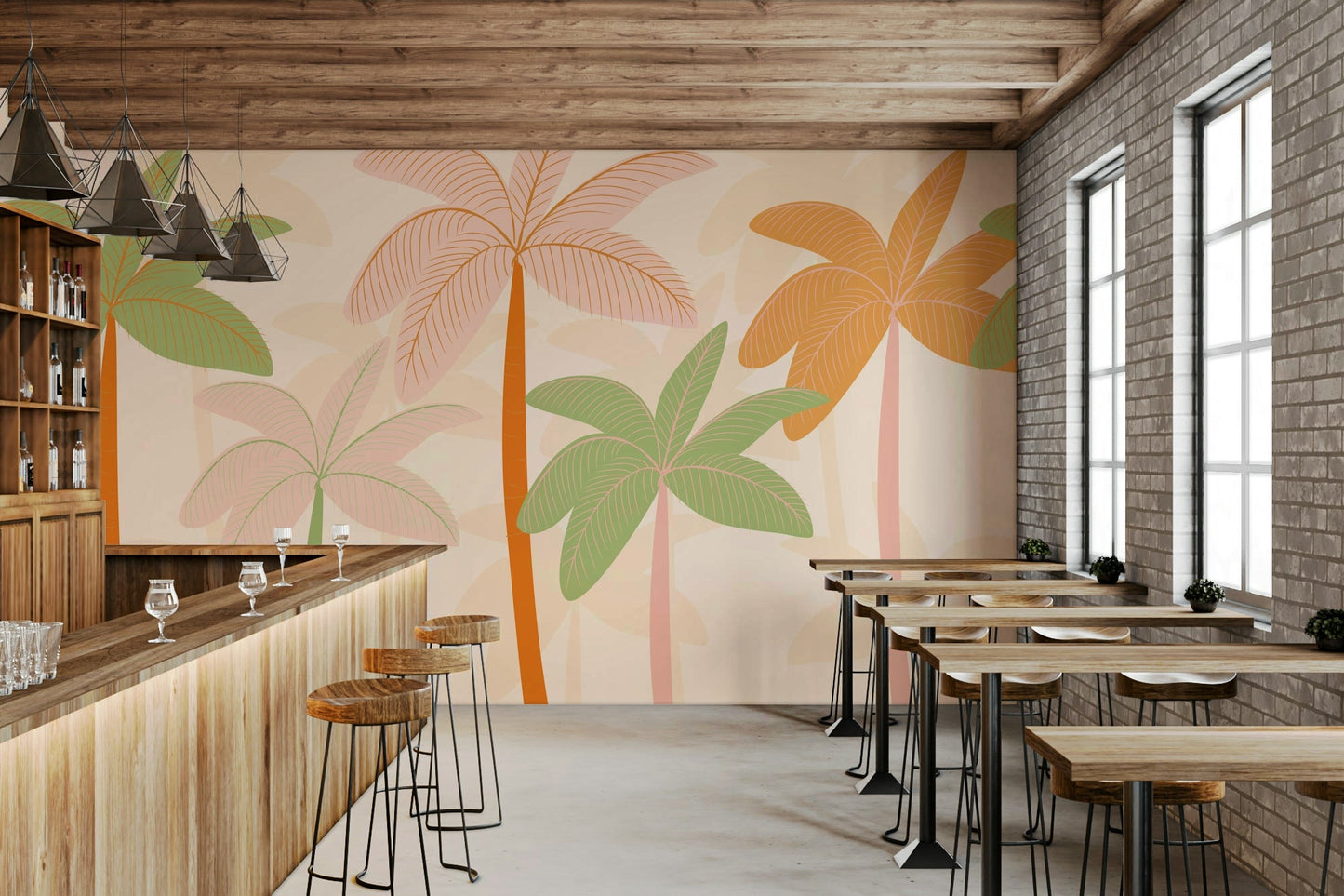 The colors are soft and muted, like light pink, mint green, and beige.

