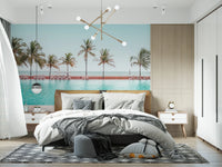 Bright and airy coastal scenery wallpaper with a peaceful holiday vibe.