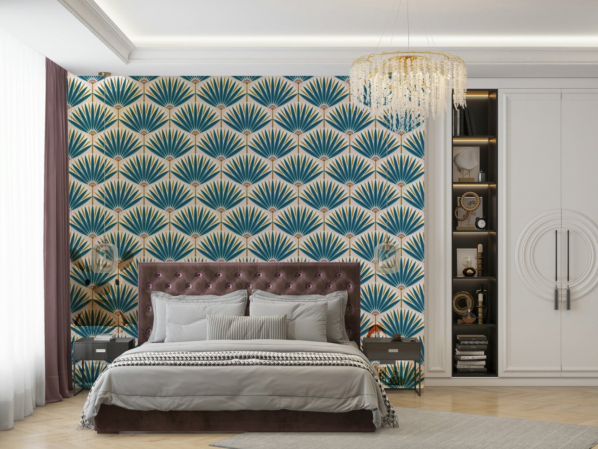 Golden glow with tropical leaves

