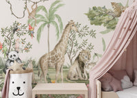 Tropical animal wallpaper with elephants

