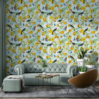 Tropical Rhapsody Wallpaper with lush greenery.

