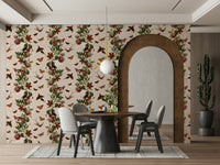 Bright botanical wallpaper design with rhapsody tones

