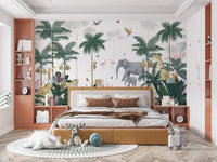 Safari-Themed Kids Room Wallpaper
