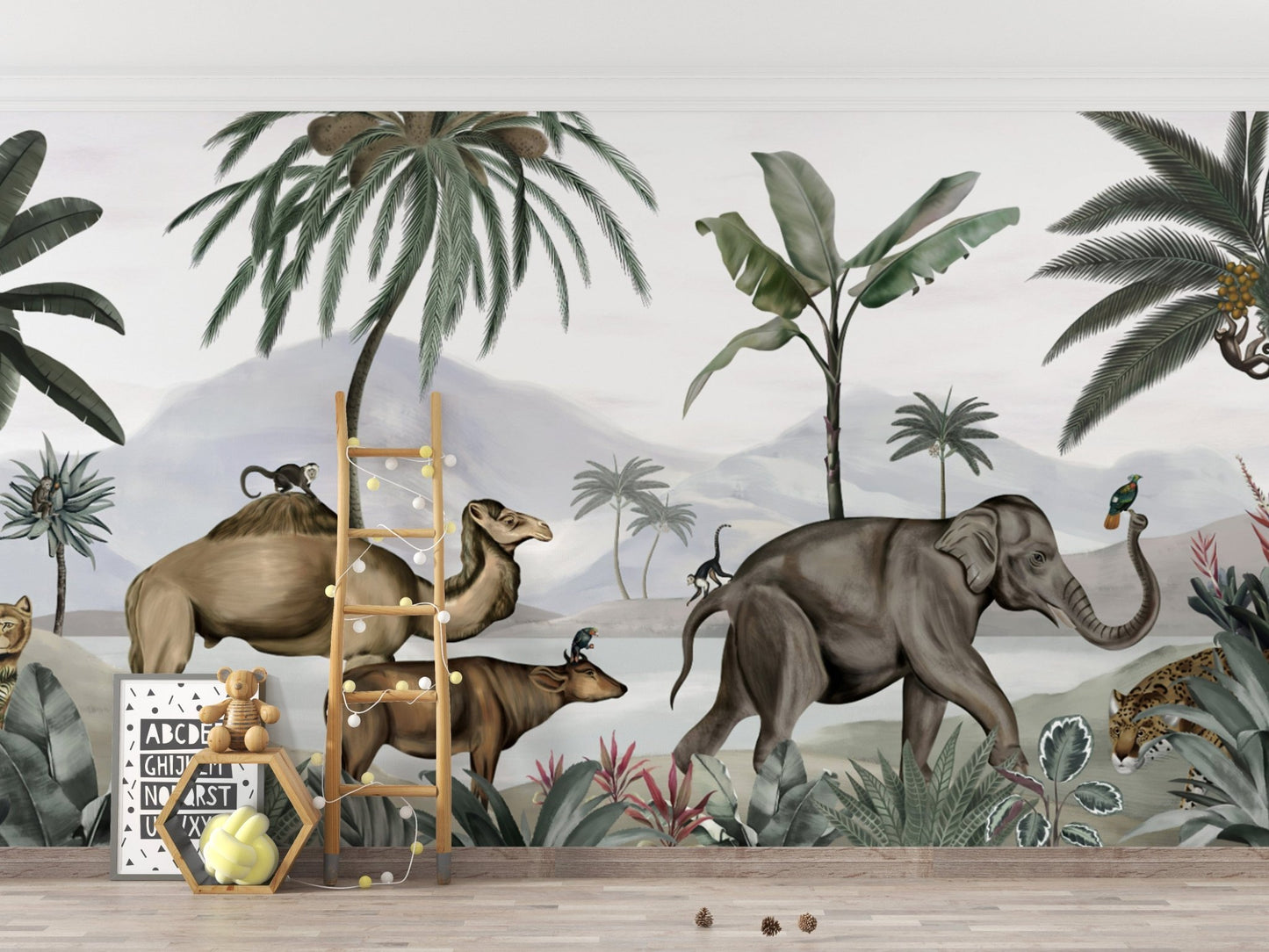Lush Green Tropical Wildlife Wall Mural B726
