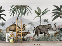 Lush Green Tropical Wildlife Wall Mural B726
