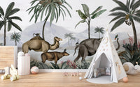 Exotic Jungle Mural with Safari Animals B726

